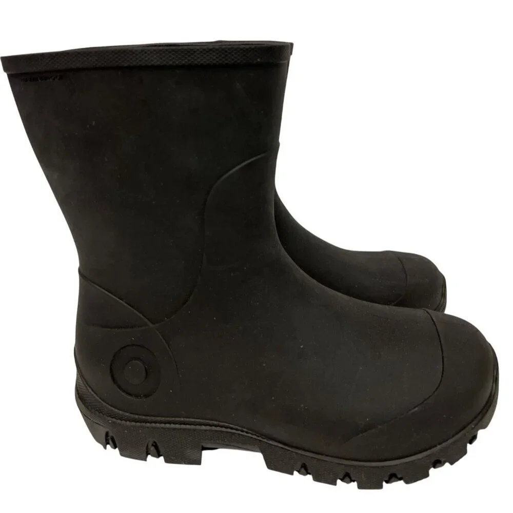 Bogs Bloom Essential Kids Unisex Mid Rain Boot Black Pull On Warm Size K13 13